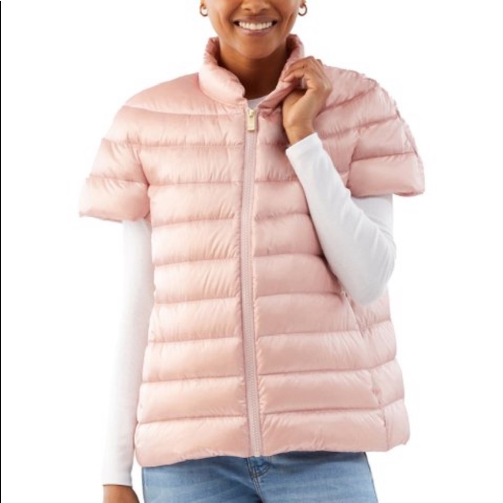 Martha Stewart pink down puffer vest